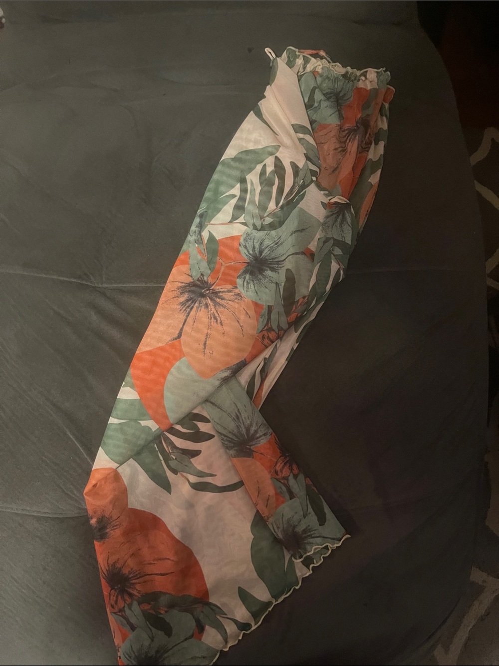 Floral Wide-Leg Jumpsuit in Coral & Mint - Picture 3 of 4